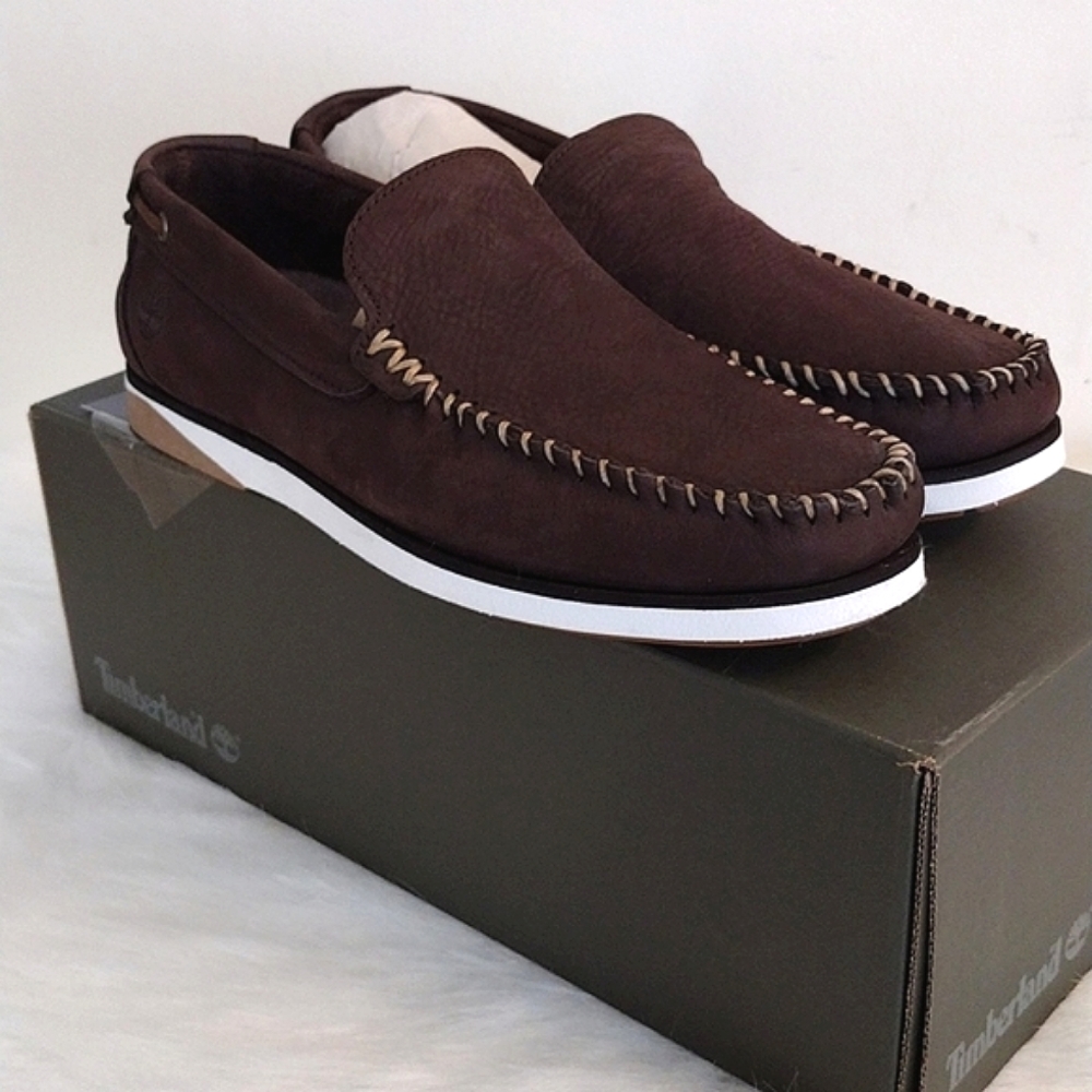 NEW Timberland Atlantis Break Venetian, Leather, Boat Shoes, Slip On, size 9
